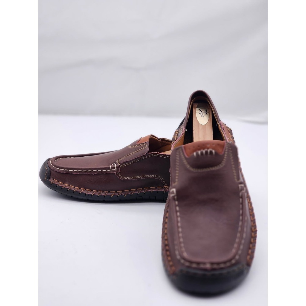 Caoutchouc Slip-On Loafer Shoes Mens Driving Moccasins Brown EU 45